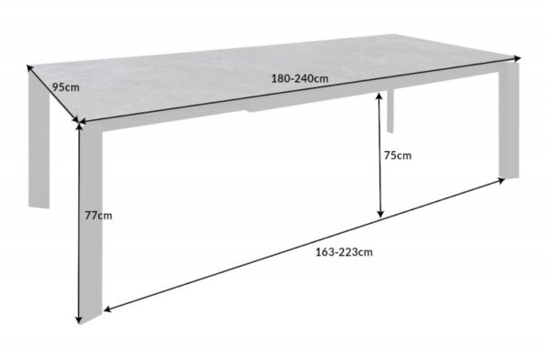 Ausziehbarer Jídelní stůl X7 180-240cm Mramor Optik