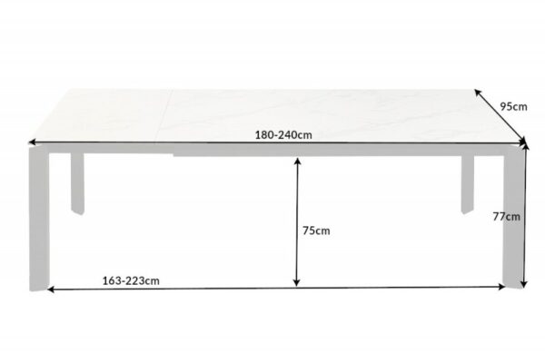 Ausziehbarer Jídelní stůl X7 180-240cm bílá Mramor