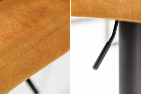 Barová stolička Portland 88-109cm senfžlutá samt