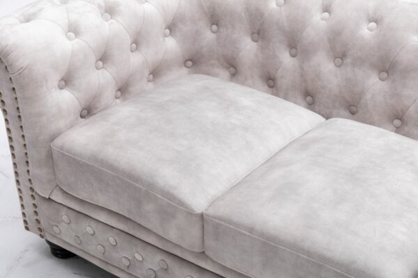 Chesterfield 2-Sitzer Sofa Samet champagner