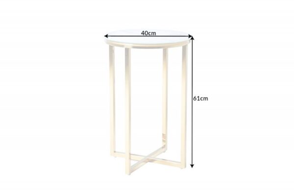 Konferenční stolek Elements 40cm bílá Mramor-Optik