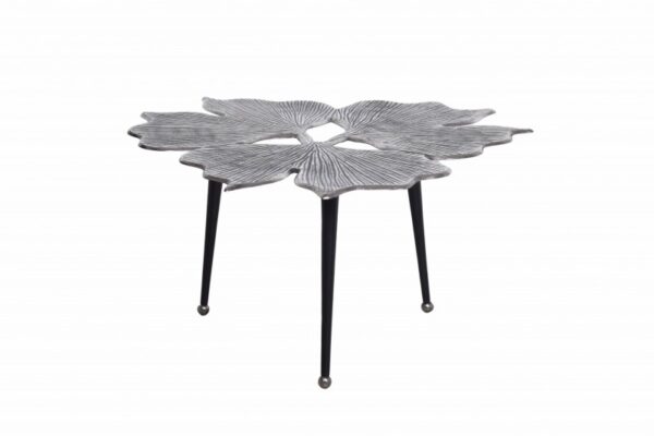 Konferenční stolek Gingko leafs 75cm stříbrná černá