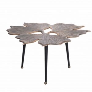 Konferenční stolek Gingko leafs 75cm zlatá černá