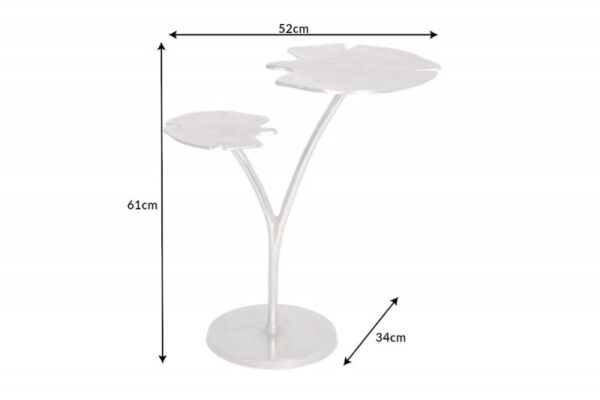 Konferenční stolek Ginkgo leafs 56cm stříbrná