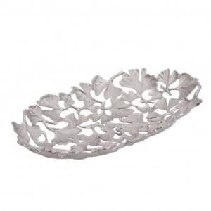 Schale Gingko leafs 40x26cm stříbrná