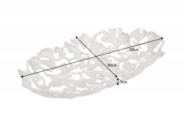 Schale Gingko leafs 50x30cm stříbrná
