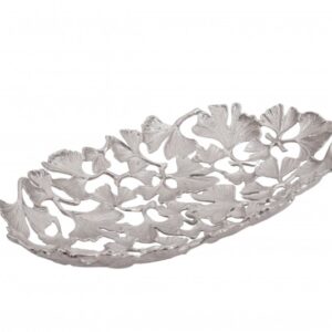 Schale Gingko leafs 50x30cm stříbrná