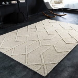 Teppich Abstract elfenbein Wolle 160 x 230cm