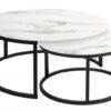 Konferenční stolek Elegance set 2ks 80cm bílá Mramor