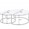 Konferenční stolek Elegance set 2ks 80cm bílá Mramor