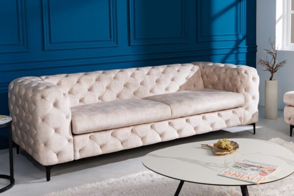 Sofa Modern Barock 3er champagner Samet