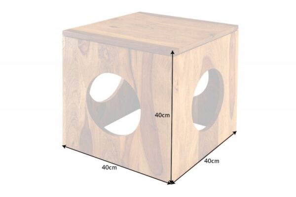 Konferenční stolek Cubus Sheeshamové dřevo 40 cm přírodní
