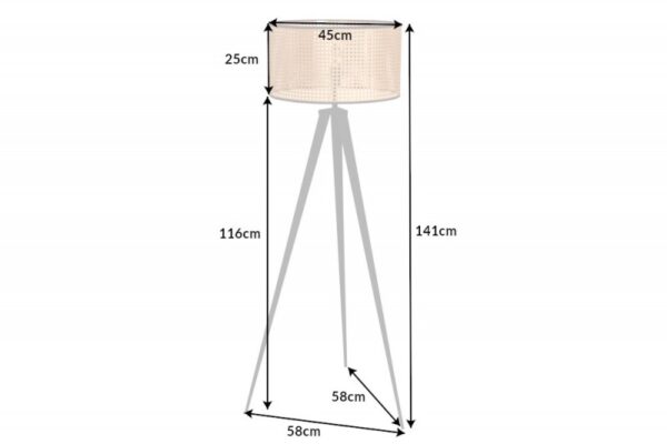 Stojanová lampa Wiener Geflecht 140cm černá