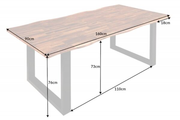Jídelní stůl Genesis hnědá 160cm Akát 35mm