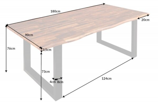 Jídelní stůl Genesis hnědá 180cm Akát 35mm