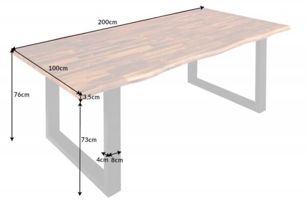 Jídelní stůl Genesis hnědá 200cm Akát 35mm