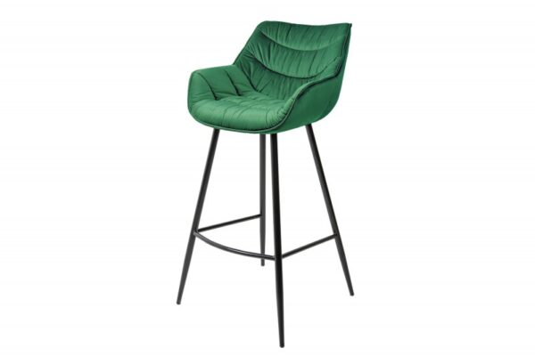 Barová stolička The dutch comfort smaragdzelená Samet