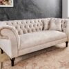 Sofa Paris Chesterfield 225cm Samet champagner