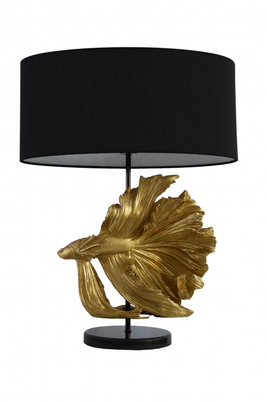 Stolová lampa Fisch Crowntail černozlatá