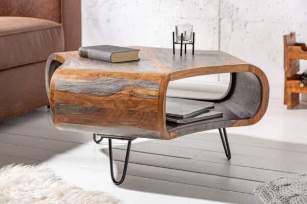 Konferenční stolek Organic Living 60cm Sheeshamové dřevo šedá