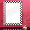 Nástěnné zrcadlo Chess 80cm černobílá zlatá